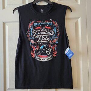 Celebrate! Patriotic Men's Muscle Shirt S Legendary Power Let Freedom Ride